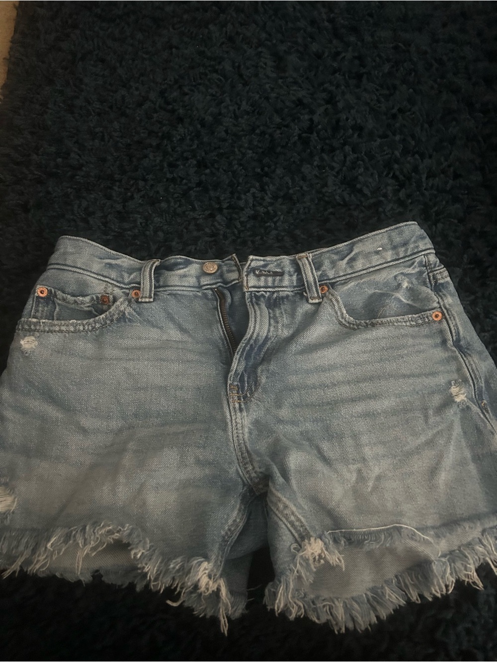 GAP Light Blue Frayed Hem Denim Shorts